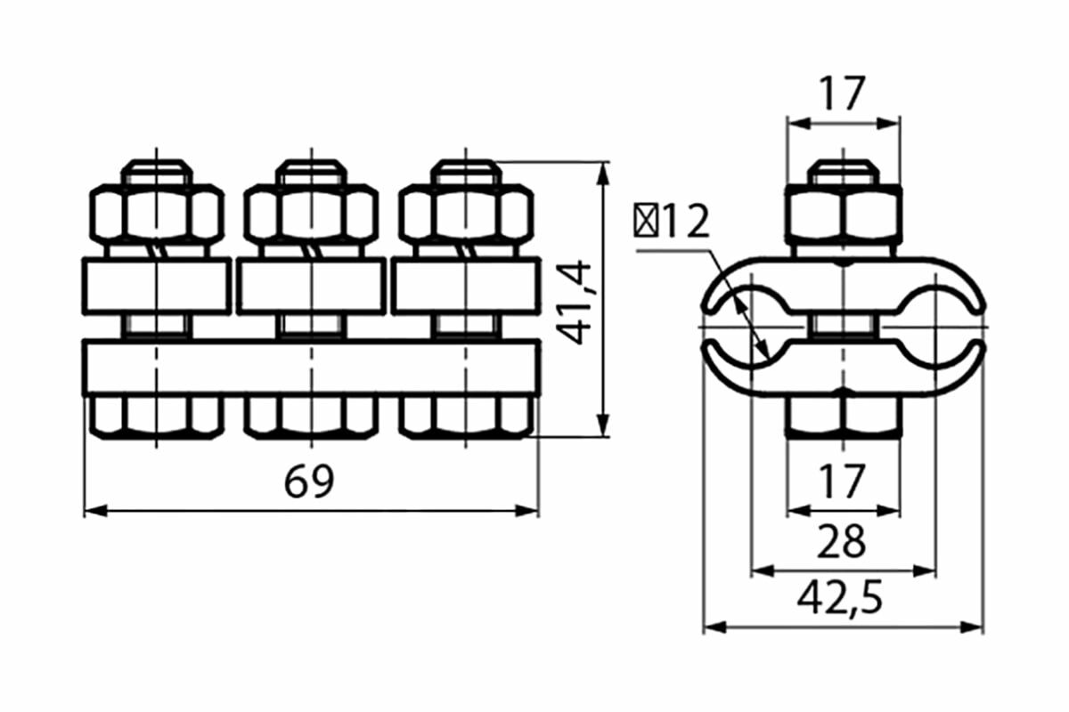 Зажим соединительный плашечный ПА-2-2